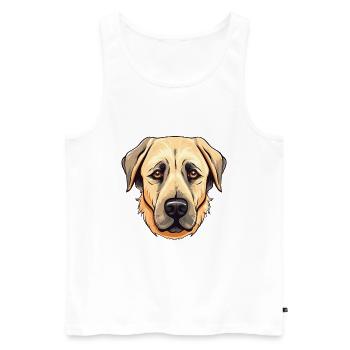 Berger anatolien chien race aquarelle dessin animé Ka - Débardeur bio Premium Homme - blanc - Devant - Michal (187cm)