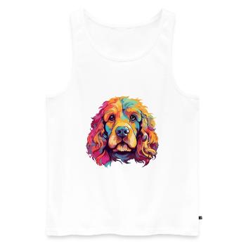 Cockapoo Hunderasse Aquarell Karikatur Kawaii Farbe - Männer Premium Bio Tank Top - Weiß - Vorne - Michal (187cm)