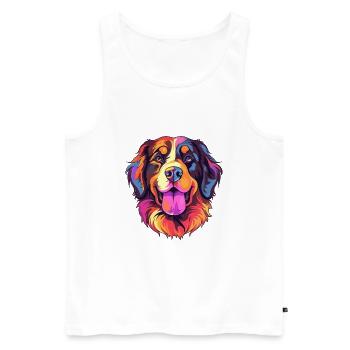 Hovawart chien race aquarelle dessin animé Kawaii couleur - Débardeur bio Premium Homme - blanc - Devant - Michal (187cm)