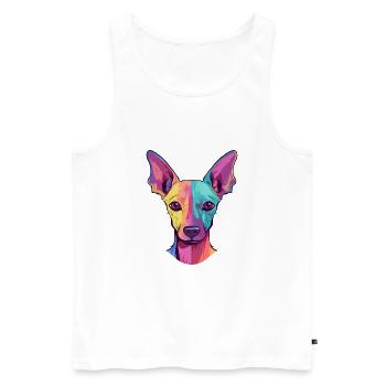 Mexican Hairless Dog Breed Watercolor Cartoon Kawa - Men's Premium Organic Tank Top - white - Front - AI Model Male 178 light (178cm)