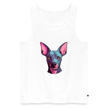 American Hairless Terrier Hunderasse Aquarell Auto - Männer Premium Bio Tank Top - Weiß - Vorne - Michal (187cm)