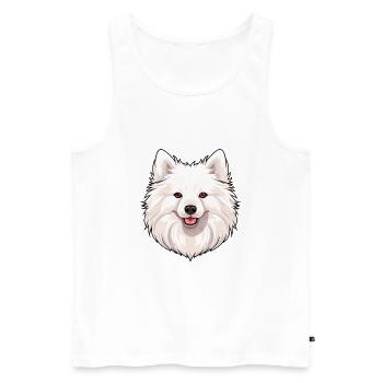 Spitz japonais chien race aquarelle dessin animé kawaii - Débardeur bio Premium Homme - blanc - Devant - Michal (187cm)