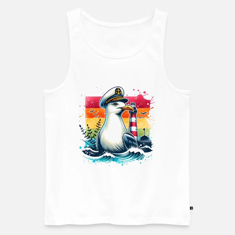 Meerweh - Männer Premium Bio Tank Top - Weiß