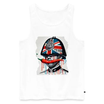 God Save The Zoreil Spicy Design - Männer Premium Bio Tank Top - Weiß - Vorne - Michal (187cm)