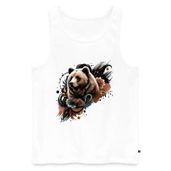 Grizzly, ours, bear - Débardeur bio Premium Homme - blanc - Devant - Michal (187cm)