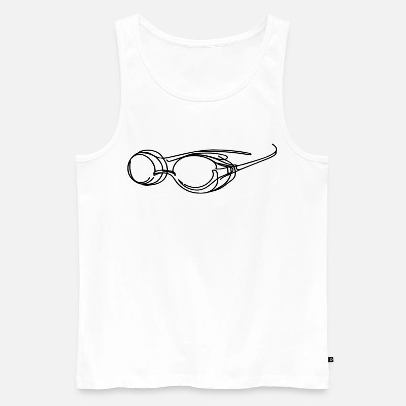 Schwimmbrille Grafik - Männer Premium Bio Tank Top - Weiß