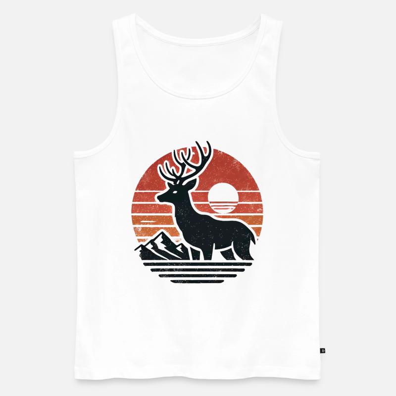 Hirsch - Männer Premium Bio Tank Top - Weiß