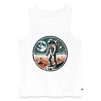 Astronaut - Männer Premium Bio Tank Top - Weiß - Vorne - Michal (187cm)