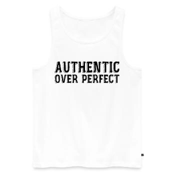 Authentisch statt perfekt - Männer Premium Bio Tank Top - Weiß - Vorne - Michal (187cm)