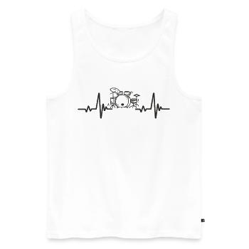 Drums Rhythm Music Instrument Drummer Heart - Men's Premium Organic Tank Top - white - Front - Michal (187cm)
