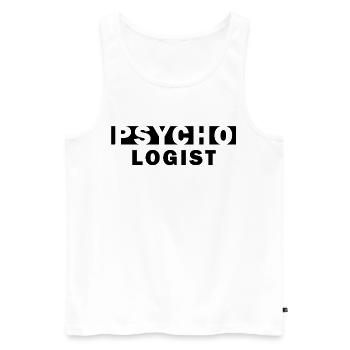 Psycho Logist – Cadeau de conception de fautes de frappe - Débardeur bio Premium Homme - blanc - Devant - Michal (187cm)