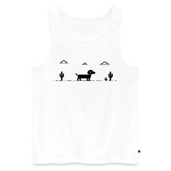 Teckel Teckel Pixel Art rétro - Débardeur bio Premium Homme - blanc - Devant - Michal (187cm)
