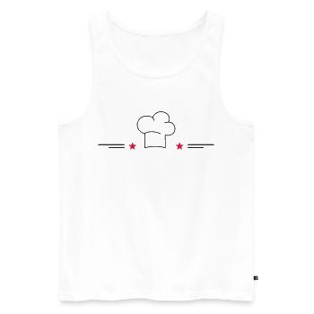 Design pour tabliers de cuisine - Débardeur bio Premium Homme - blanc - Devant - Michal (187cm)