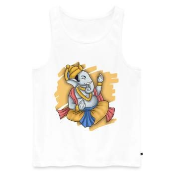 Indien Inder Hindu Ganesha Gott Land I Geschenk - Männer Premium Bio Tank Top - Weiß - Vorne - Michal (187cm)