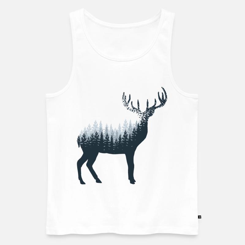 Hirsch abstrakt - - Männer Premium Bio Tank Top - Weiß
