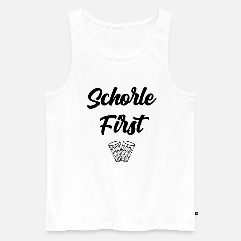 Schorle first - Männer Premium Bio Tank Top - Weiß