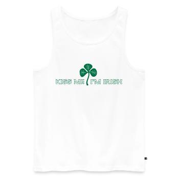 Kiss Me Im Irish - Men's Premium Organic Tank Top - white - Front - AI Model Male 178 light (178cm)