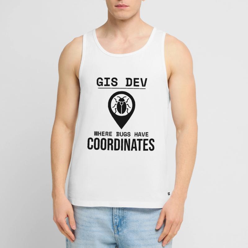 GIS Dev Debugging Coordinates Geospatial Bug Men's Premium Organic Tank Top