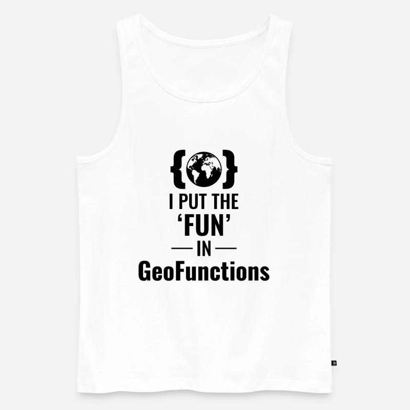 GeoFunctions GIS Programming Developer Fun - Men's Premium Organic Tank Top - white