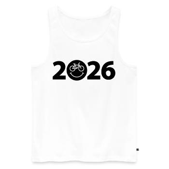Tour à vélo 2026, VTT 2026, Vélo 2026 - Débardeur bio Premium Homme - blanc - Devant - Michal (187cm)