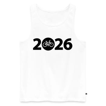 Tour à vélo 2026, VTT 2026, Vélo 2026 - Débardeur bio Premium Homme - blanc - Devant - Michal (187cm)