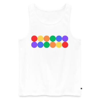Fierté arc-en-ciel - Débardeur bio Premium Homme - blanc - Devant - Michal (187cm)