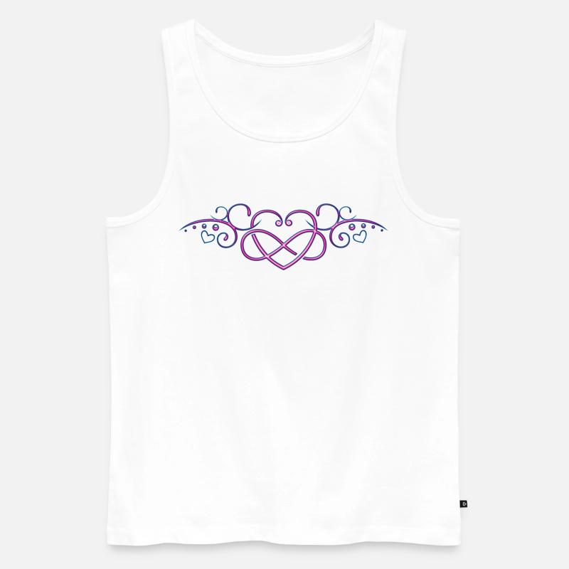 Herzen mit Unendlichkeitszeichen, pink - Männer Premium Bio Tank Top - Weiß