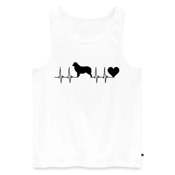 Australian Shepherd, Dog, Heart, Pulse, Animals, ECG - Men's Premium Organic Tank Top - white - Front - Michal (187cm)