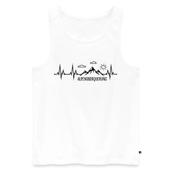 Alpenüberquerung Herzschlag - Männer Premium Bio Tank Top - Weiß - Vorne - Michal (187cm)