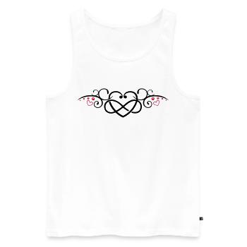 Heart with infinity symbol, Tribal & tattoo style - Men's Premium Organic Tank Top - white - Front - Michal (187cm)
