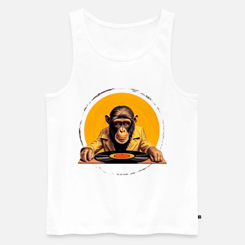 LP Affe - Männer Premium Bio Tank Top - Weiß
