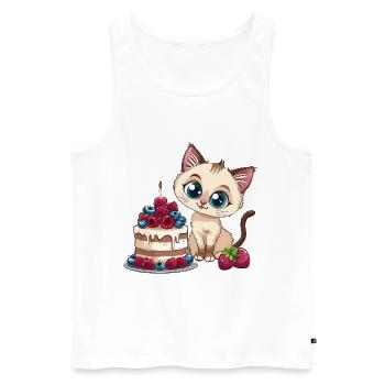 Tarte au chat Gâteau Bec sucré Grignotage Cuisson Sucré - Débardeur bio Premium Homme - blanc - Devant - Michal (187cm)