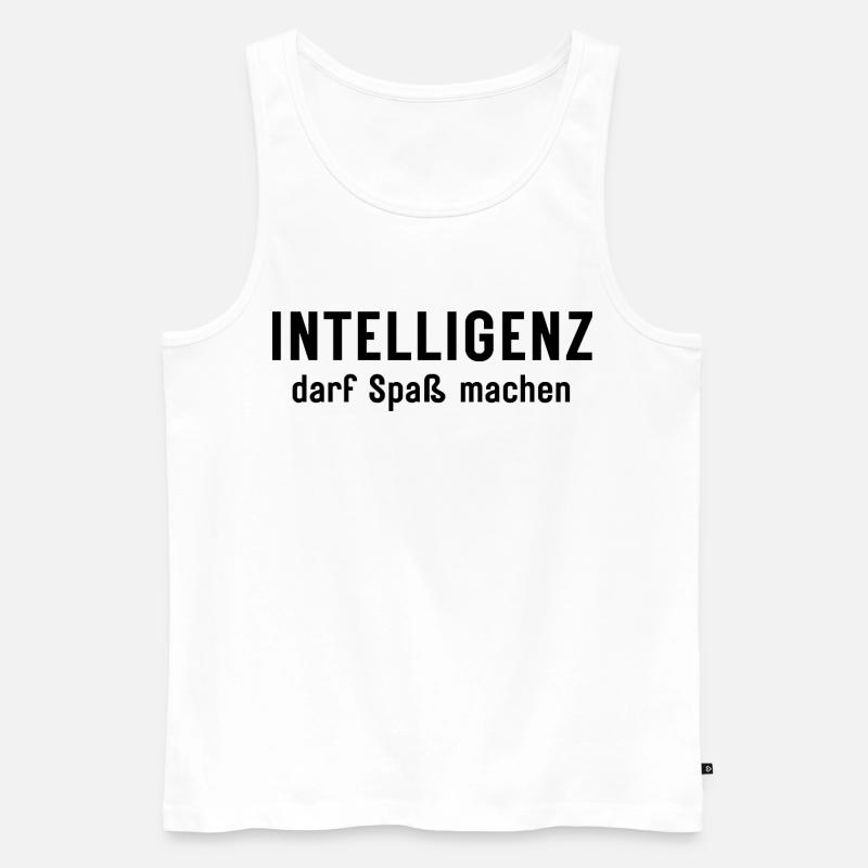 Intelligenz darf Spaß machen Statement Design - Männer Premium Bio Tank Top - Weiß