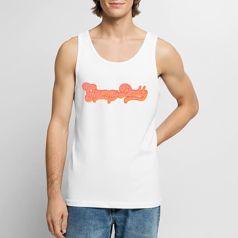 Grumpy Daddy Retro Script - Color "Exploitation" Men's Premium Organic Tank Top