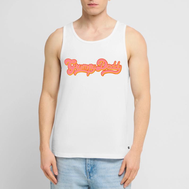 Grumpy Daddy Retro Script - Color "Exploitation" Men's Premium Organic Tank Top