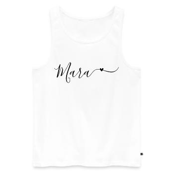 Prénom Mara Prénom décoratif - Débardeur bio Premium Homme - blanc - Devant - AI Model Male 178 light (178cm)