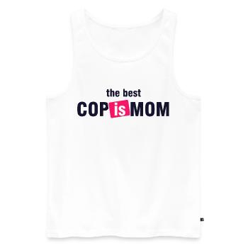 Meilleure chemise de flic, c’est maman - Débardeur bio Premium Homme - blanc - Devant - Michal (187cm)