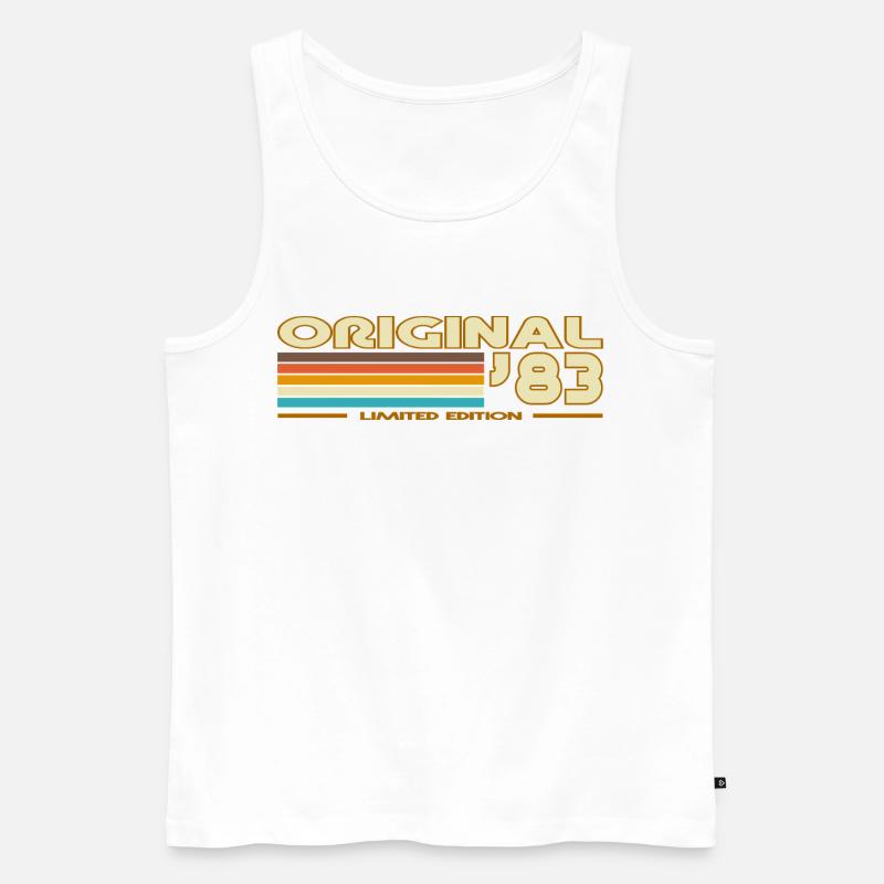 Originales 83 Retro Rainbow - Männer Premium Bio Tank Top - Weiß