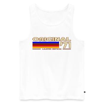 Original 71 Rainbow Retro Badge - Men's Premium Organic Tank Top - white - Front - AI Model Male 178 light (178cm)