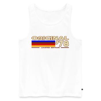Original 78 Retro Rainbow - Men's Premium Organic Tank Top - white - Front - Michal (187cm)