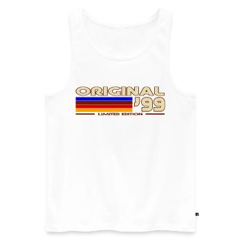 Original 99 Neon Stripes Retro - Men's Premium Organic Tank Top - white - Front - Michal (187cm)