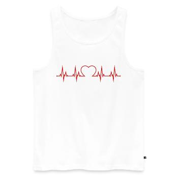 Battement du cœur cardiaque ECG amour cœur - Débardeur bio Premium Homme - blanc - Devant - AI Model Male 178 light (178cm)