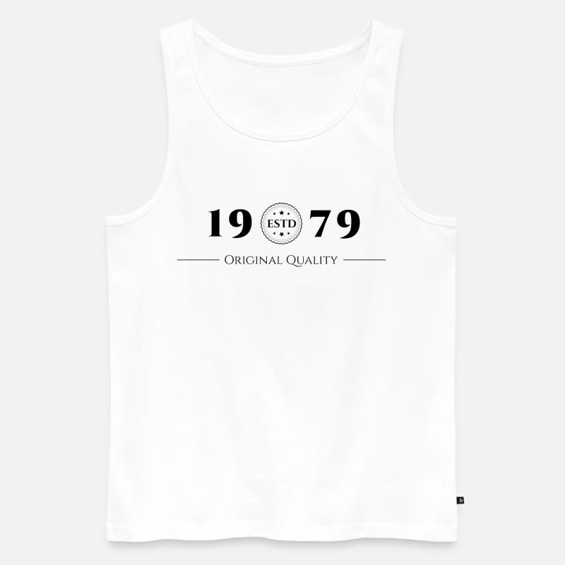 1979 Original Quality Siegel - Männer Premium Bio Tank Top - Weiß