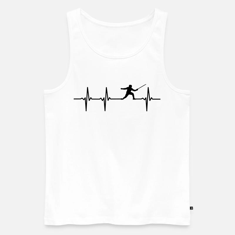 Fechter Herzschlag - Männer Premium Bio Tank Top - Weiß