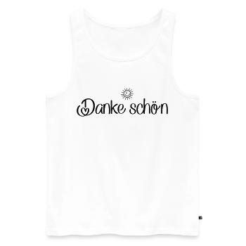 Danke schön - Männer Premium Bio Tank Top - Weiß - Vorne - Michal (187cm)