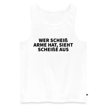 Männer T-Shirt - Männer Premium Bio Tank Top - Weiß - Vorne - Michal (187cm)