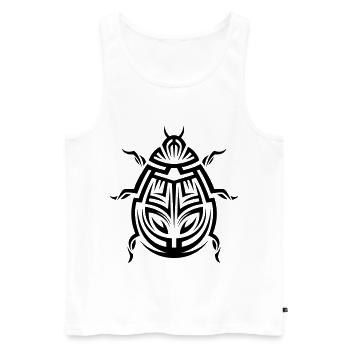 Tatouage tribal Ladybug - Débardeur bio Premium Homme - blanc - Devant - Michal (187cm)