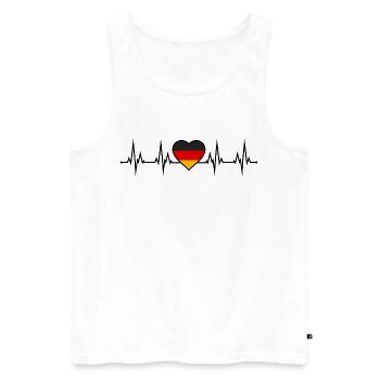 Deutschland Herzschlag - Männer Premium Bio Tank Top - Weiß - Vorne - Michal (187cm)