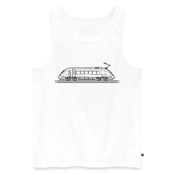 Train Sketch - Men's Premium Organic Tank Top - white - Front - Michal (187cm)