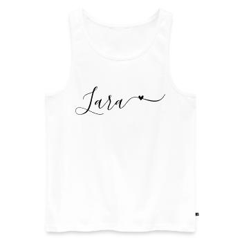Lara Name Vorname Dekorativ - Männer Premium Bio Tank Top - Weiß - Vorne - AI Model Male 178 light (178cm)